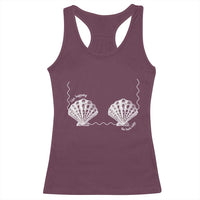Seashell Bra Racerback Tank Top Mermaid Cute Summer Beach Vacation - Wonder Print Shop