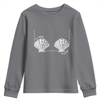 Seashell Bra Youth Sweatshirt Mermaid Cute Summer Beach Vacation - Wonder Print Shop