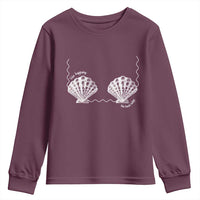 Seashell Bra Youth Sweatshirt Mermaid Cute Summer Beach Vacation - Wonder Print Shop