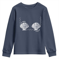 Seashell Bra Youth Sweatshirt Mermaid Cute Summer Beach Vacation - Wonder Print Shop