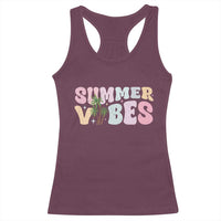 Summer Vibes Racerback Tank Top Beach Life Gift Distressed Beach Mom - Wonder Print Shop