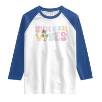 Summer Vibes Raglan Shirt Beach Life Gift Distressed Beach Mom - Wonder Print Shop