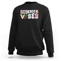 Summer Vibes Sweatshirt Beach Life Gift Distressed Beach Mom - Wonder Print Shop