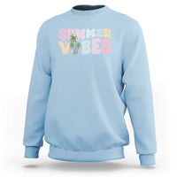 Summer Vibes Sweatshirt Beach Life Gift Distressed Beach Mom - Wonder Print Shop