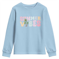 Summer Vibes Youth Sweatshirt Beach Life Gift Distressed Beach Mom - Wonder Print Shop