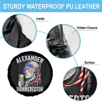 Funny Hamilton Drinking Spare Tire Cover Alexander Hammeredton 4th of July Beer Merica Flag - Wonder Print Shop