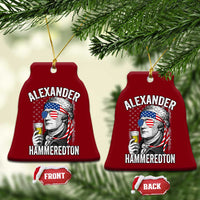 Funny Hamilton Drinking Ceramic Ornament Alexander Hammeredton 4th of July Beer Merica Flag - Wonder Print Shop