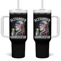 Funny Hamilton Drinking Tumbler With Handle Alexander Hammeredton 4th of July Beer Merica Flag - Wonder Print Shop