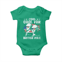 Too Cool For British Rule Baby Onesie USA American Flag 4th of July - Wonder Print Shop