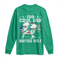 Too Cool For British Rule Long Sleeve Shirt USA American Flag 4th of July - Wonder Print Shop