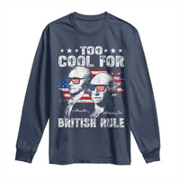 Too Cool For British Rule Long Sleeve Shirt USA American Flag 4th of July - Wonder Print Shop