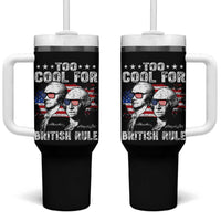 Too Cool For British Rule Tumbler With Handle USA American Flag 4th of July - Wonder Print Shop