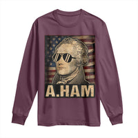 Alexander Hamilton Long Sleeve Shirt Vintage American Flag - Wonder Print Shop