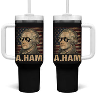 Alexander Hamilton Tumbler With Handle Vintage American Flag - Wonder Print Shop
