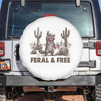 Feral & Free Raccoon Spare Tire Cover Funny 4th of July Cowboy Meme Retro Independence Day - Wonder Print Shop