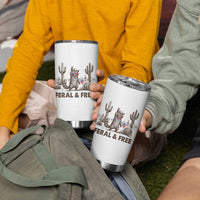 Feral & Free Raccoon Tumbler Cup Funny 4th of July Cowboy Meme Retro Independence Day - Wonder Print Shop