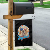 Funny Golden Retriever Merica Garden Flag 4th of July Dog Mom Dad Patriotic USA Retro 90s - Wonder Print Shop
