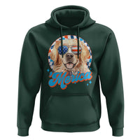 Funny Golden Retriever Merica Hoodie 4th of July Dog Mom Dad Patriotic USA Retro 90s - Wonder Print Shop