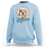 Funny Golden Retriever Merica Sweatshirt 4th of July Dog Mom Dad Patriotic USA Retro 90s - Wonder Print Shop