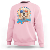 Funny Golden Retriever Merica Sweatshirt 4th of July Dog Mom Dad Patriotic USA Retro 90s - Wonder Print Shop