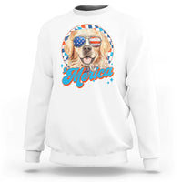 Funny Golden Retriever Merica Sweatshirt 4th of July Dog Mom Dad Patriotic USA Retro 90s - Wonder Print Shop