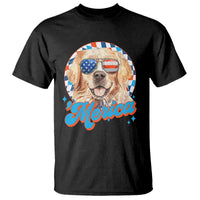 Funny Golden Retriever Merica T Shirt 4th of July Dog Mom Dad Patriotic USA Retro 90s - Wonder Print Shop