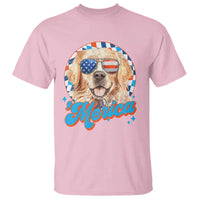 Funny Golden Retriever Merica T Shirt 4th of July Dog Mom Dad Patriotic USA Retro 90s - Wonder Print Shop