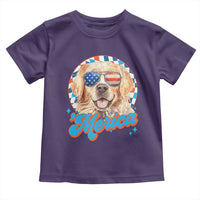 Funny Golden Retriever Merica Toddler T Shirt 4th of July Dog Mom Dad Patriotic USA Retro 90s - Wonder Print Shop