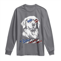 Merica Golden Retriever Long Sleeve Shirt 4th of July Dog Patriotic Dog Mom - Wonder Print Shop