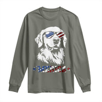 Merica Golden Retriever Long Sleeve Shirt 4th of July Dog Patriotic Dog Mom - Wonder Print Shop