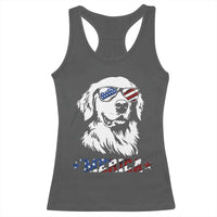 Merica Golden Retriever Racerback Tank Top 4th of July Dog Patriotic Dog Mom - Wonder Print Shop