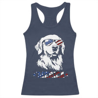 Merica Golden Retriever Racerback Tank Top 4th of July Dog Patriotic Dog Mom - Wonder Print Shop