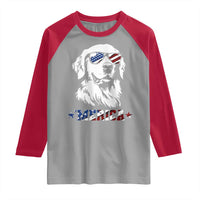 Merica Golden Retriever Raglan Shirt 4th of July Dog Patriotic Dog Mom - Wonder Print Shop