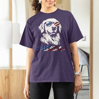 Merica Golden Retriever T Shirt For Women 4th of July Dog Patriotic Dog Mom - Wonder Print Shop