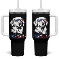 Merica Golden Retriever Tumbler With Handle 4th of July Dog Patriotic Dog Mom - Wonder Print Shop