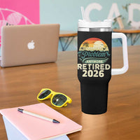 Retired 2026 Tumbler With Handle Vintage Retro Retirement Not My Problem Anymore