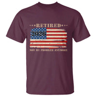 Retirement 2026 T Shirt Vintage Retired Not My Problem Anymore American Flag