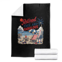 Retirement Gifts For Her Throw Blanket Retro Retired Free And Fabulous Beach Summer Vacation Vintage
