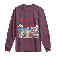 Retirement Gifts For Her Long Sleeve Shirt Retro Retired Free And Fabulous Beach Summer Vacation Vintage
