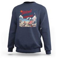 Retirement Gifts For Her Sweatshirt Retro Retired Free And Fabulous Beach Summer Vacation Vintage