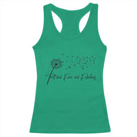 Happy Retirement Gifts For Woman Racerback Tank Top Retired Free And Fabulous Dandelion