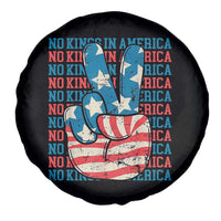 No Kings In America Spare Tire Cover USA Flag Peace Sign Hand 4th of July Patriotic - Wonder Print Shop
