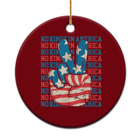 No Kings In America Ceramic Ornament USA Flag Peace Sign Hand 4th of July Patriotic - Wonder Print Shop