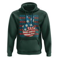 No Kings In America Hoodie USA Flag Peace Sign Hand 4th of July Patriotic - Wonder Print Shop