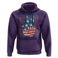 No Kings In America Hoodie USA Flag Peace Sign Hand 4th of July Patriotic - Wonder Print Shop