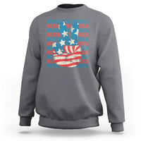No Kings In America Sweatshirt USA Flag Peace Sign Hand 4th of July Patriotic - Wonder Print Shop
