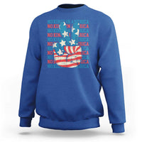 No Kings In America Sweatshirt USA Flag Peace Sign Hand 4th of July Patriotic - Wonder Print Shop