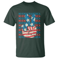 No Kings In America T Shirt USA Flag Peace Sign Hand 4th of July Patriotic - Wonder Print Shop