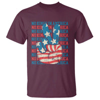 No Kings In America T Shirt USA Flag Peace Sign Hand 4th of July Patriotic - Wonder Print Shop
