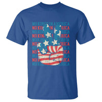 No Kings In America T Shirt USA Flag Peace Sign Hand 4th of July Patriotic - Wonder Print Shop